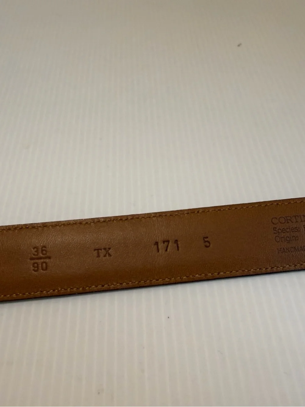 VTG Trafalgar Cortina Leather Dress Belt Gold Hardware 36